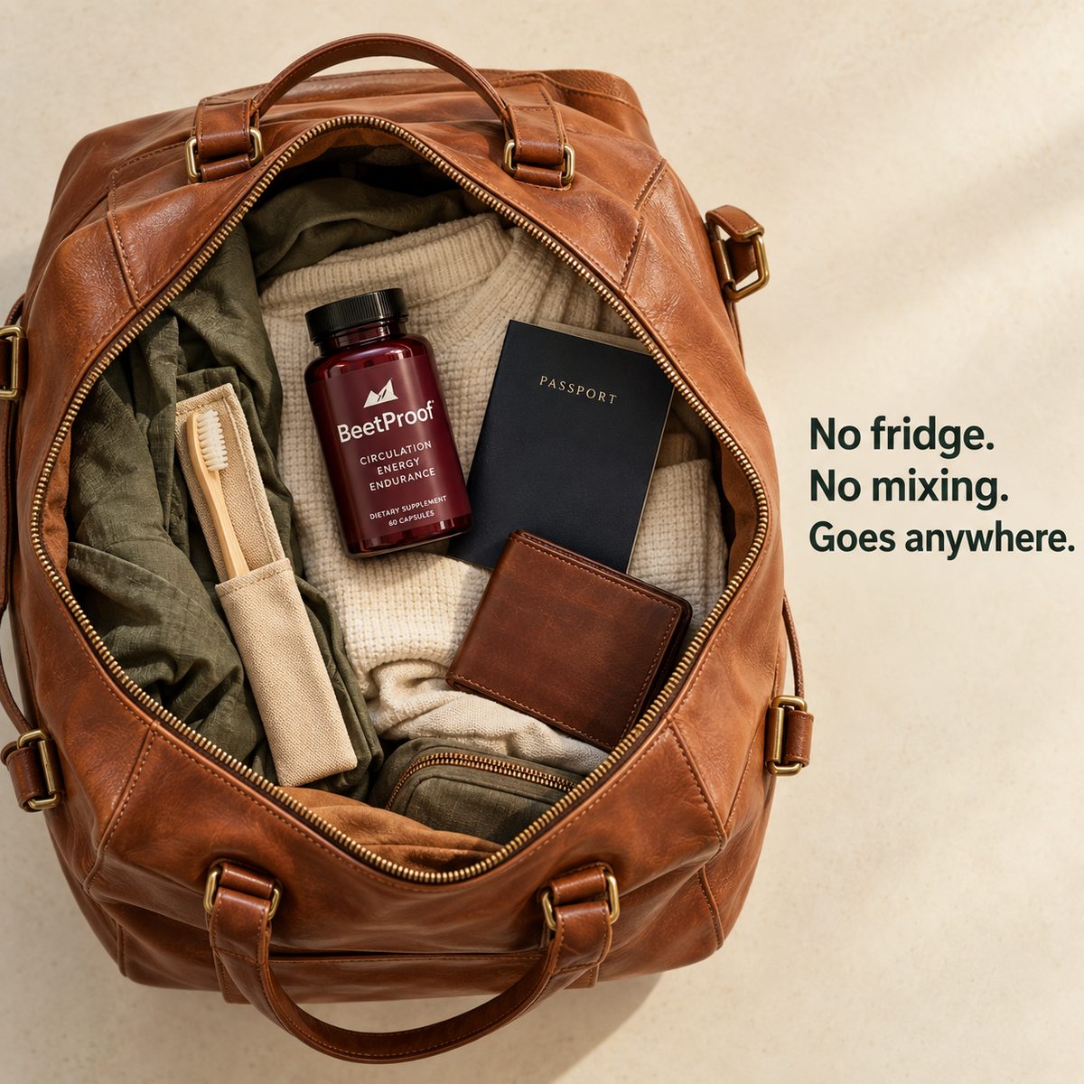 No fridge. No mixing. Goes anywhere.