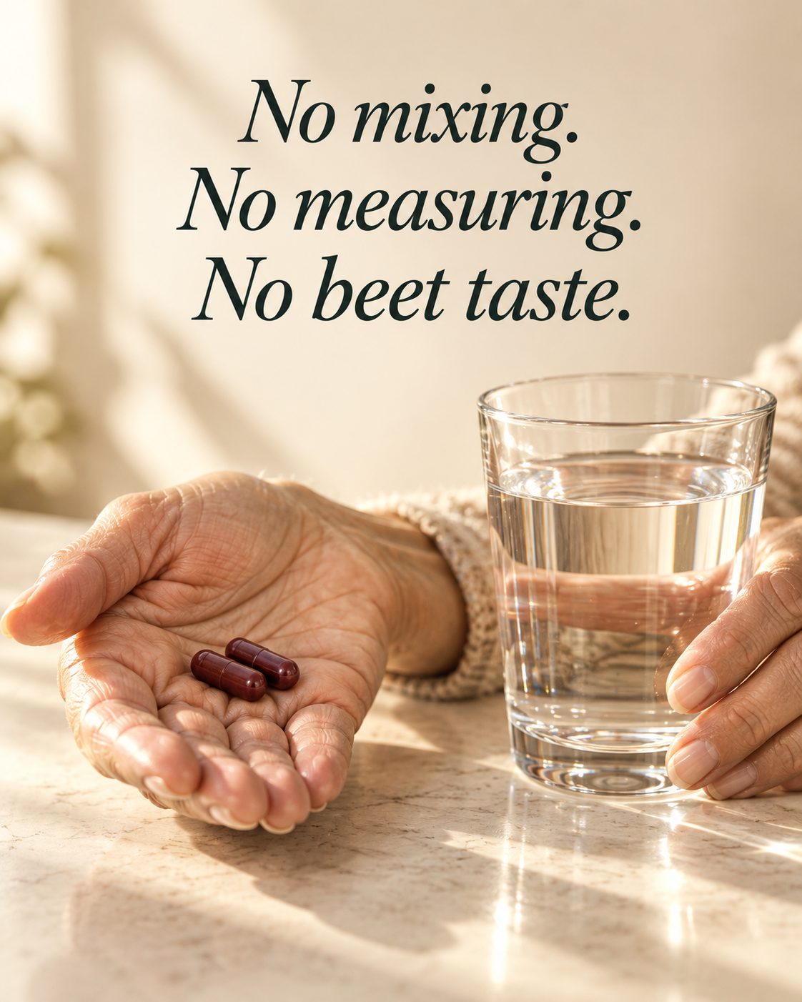 No mixing. No measuring. No beet taste.